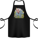 A Christmas Rhino With Santa Xmas Cotton Apron 100% Organic Black