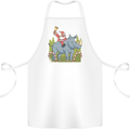 A Christmas Rhino With Santa Xmas Cotton Apron 100% Organic White