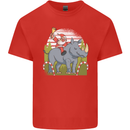 A Christmas Rhino With Santa Xmas Kids T-Shirt Childrens Red