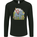 A Christmas Rhino With Santa Xmas Mens Long Sleeve T-Shirt Black