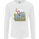 A Christmas Rhino With Santa Xmas Mens Long Sleeve T-Shirt White