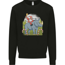 A Christmas Rhino With Santa Xmas Mens Sweatshirt Jumper Black