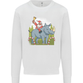 A Christmas Rhino With Santa Xmas Mens Sweatshirt Jumper White