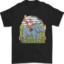 A Christmas Rhino With Santa Xmas Mens T-Shirt 100% Cotton Black