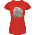 A Christmas Rhino With Santa Xmas Womens Petite Cut T-Shirt Red
