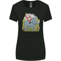 A Christmas Rhino With Santa Xmas Womens Wider Cut T-Shirt Black