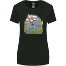 A Christmas Rhino With Santa Xmas Womens Wider Cut T-Shirt Black