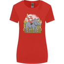 A Christmas Rhino With Santa Xmas Womens Wider Cut T-Shirt Red