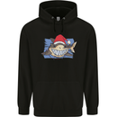 A Christmas Shark Wearing an Xmas Hat Childrens Kids Hoodie Black