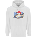A Christmas Shark Wearing an Xmas Hat Childrens Kids Hoodie White