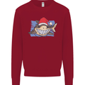 A Christmas Shark Wearing an Xmas Hat Kids Sweatshirt Jumper Red