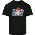 A Christmas Shark Wearing an Xmas Hat Kids T-Shirt Childrens Black