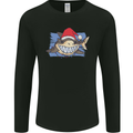 A Christmas Shark Wearing an Xmas Hat Mens Long Sleeve T-Shirt Black