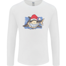 A Christmas Shark Wearing an Xmas Hat Mens Long Sleeve T-Shirt White