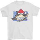 A Christmas Shark Wearing an Xmas Hat Mens T-Shirt 100% Cotton White