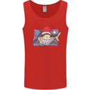 A Christmas Shark Wearing an Xmas Hat Mens Vest Tank Top Red