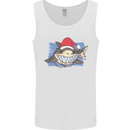 A Christmas Shark Wearing an Xmas Hat Mens Vest Tank Top White