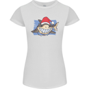 A Christmas Shark Wearing an Xmas Hat Womens Petite Cut T-Shirt White