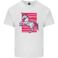 A Christmas Unicorn in Xmas Fairy Lights Kids T-Shirt Childrens White