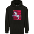 A Christmas Unicorn in Xmas Fairy Lights Mens 80% Cotton Hoodie Black