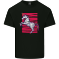 A Christmas Unicorn in Xmas Fairy Lights Mens Cotton T-Shirt Tee Top Black