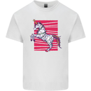 A Christmas Unicorn in Xmas Fairy Lights Mens Cotton T-Shirt Tee Top White