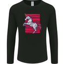 A Christmas Unicorn in Xmas Fairy Lights Mens Long Sleeve T-Shirt Black