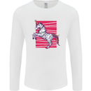 A Christmas Unicorn in Xmas Fairy Lights Mens Long Sleeve T-Shirt White