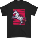 A Christmas Unicorn in Xmas Fairy Lights Mens T-Shirt 100% Cotton Black