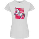A Christmas Unicorn in Xmas Fairy Lights Womens Petite Cut T-Shirt White
