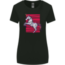 A Christmas Unicorn in Xmas Fairy Lights Womens Wider Cut T-Shirt Black