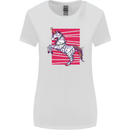 A Christmas Unicorn in Xmas Fairy Lights Womens Wider Cut T-Shirt White