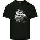 A Classic Sailing Ship Sailor Captain Navy Mens Cotton T-Shirt Tee Top Black
