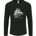 A Classic Sailing Ship Sailor Captain Navy Mens Long Sleeve T-Shirt Black