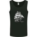 A Classic Sailing Ship Sailor Captain Navy Mens Vest Tank Top Black