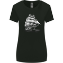 A Classic Sailing Ship Sailor Captain Navy Womens Wider Cut T-Shirt Black