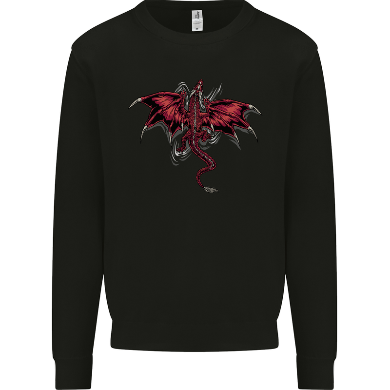 A Climbing Dragon Fantasy Mens Sweatshirt Jumper Black