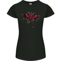 A Climbing Dragon Fantasy Womens Petite Cut T-Shirt Black