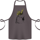 A Cockatoo Bird Cotton Apron 100% Organic Dark Grey