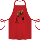 A Cockatoo Bird Cotton Apron 100% Organic Red