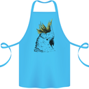 A Cockatoo Bird Cotton Apron 100% Organic Turquoise
