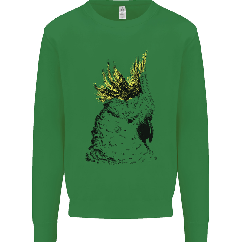 A Cockatoo Bird Kids Sweatshirt Jumper Irish Green