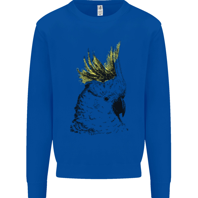 A Cockatoo Bird Kids Sweatshirt Jumper Royal Blue