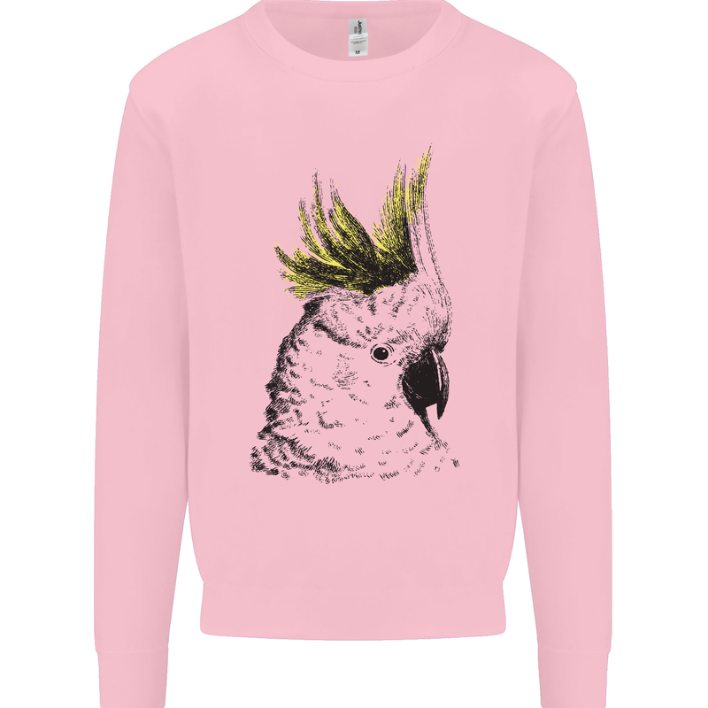 A Cockatoo Bird Mens Sweatshirt Jumper Light Pink