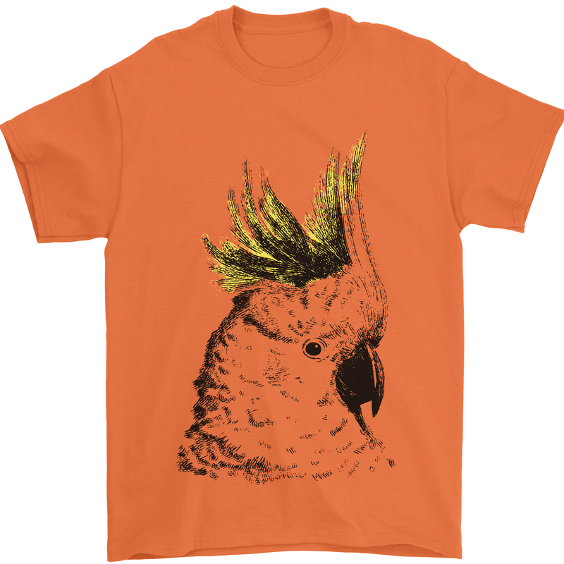 A Cockatoo Bird Mens T-Shirt 100% Cotton Orange
