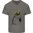A Cockatoo Bird Mens V-Neck Cotton T-Shirt Charcoal