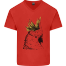 A Cockatoo Bird Mens V-Neck Cotton T-Shirt Red