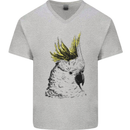 A Cockatoo Bird Mens V-Neck Cotton T-Shirt Sports Grey