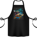 A Colourful Bale of Turtles Cotton Apron 100% Organic Black