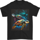 A Colourful Bale of Turtles Mens T-Shirt 100% Cotton Black